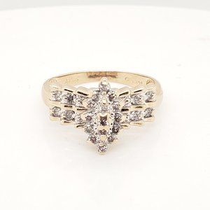 Diamond Marquise Shaped Engagement Ring 14KT Yellow Gold | Promise Ring | .35CTW